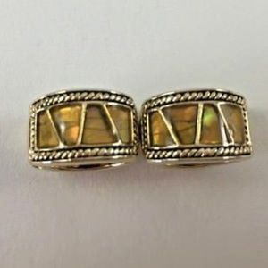 Monette goldtone hugger hoop magnet earrings